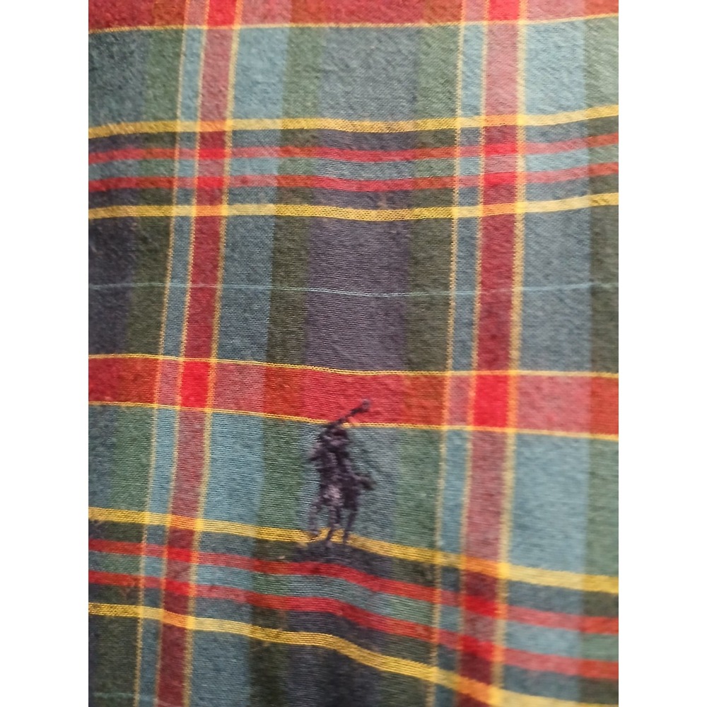 Ralph Lauren Men's M Plaid Short Sleeve Button-down Shirt Pony - Picture 3 of 5
